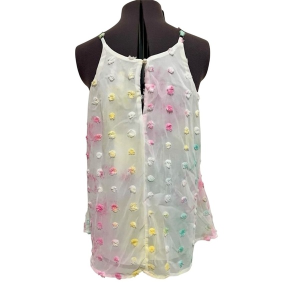 ANDREE BY UNIT Pastel Multicolor Polka Dot Tank Top Size S - Picture 4 of 7